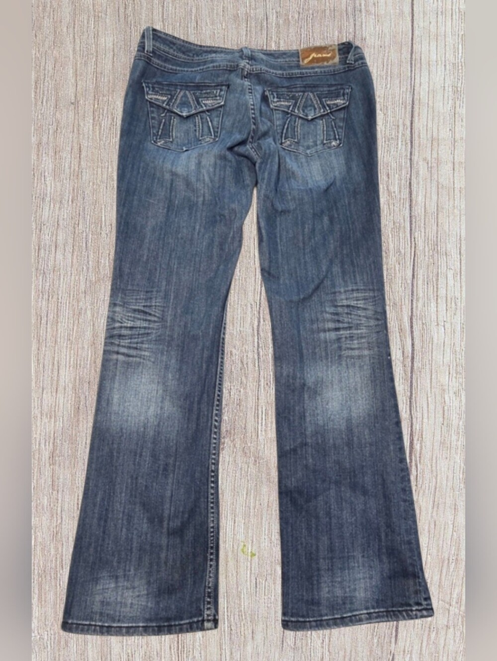 Seven7 Women's Blue Jeans Rhinestone Size 12 Boot Cut Medium Wash - Picture 2 of 14